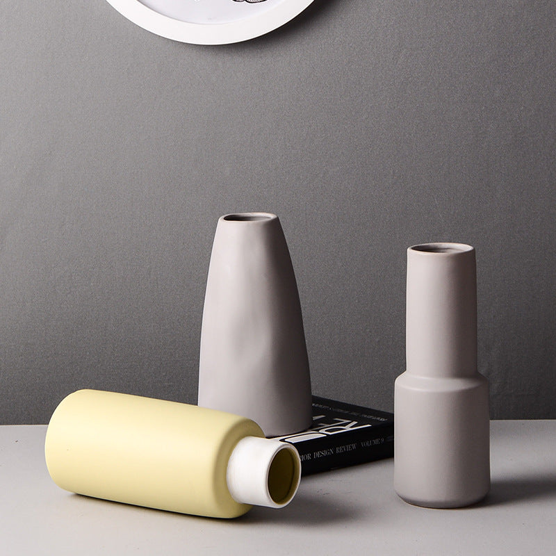 Light Grey | Minimalist Ceramic Vase Cone Shaped