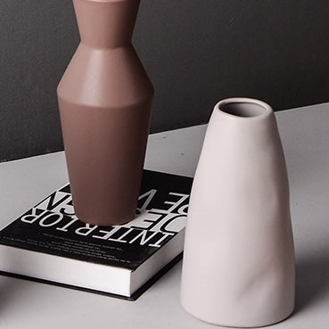 Light Grey | Minimalist Ceramic Vase Cone Shaped