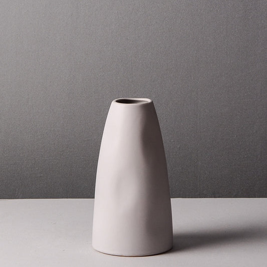 Light Grey | Minimalist Ceramic Vase Cone Shaped