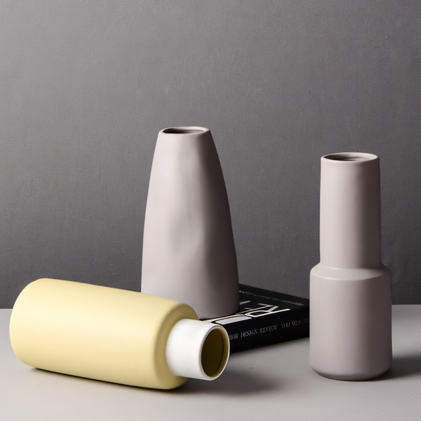 Light Grey | Modern Minimalist Ceramic Vase