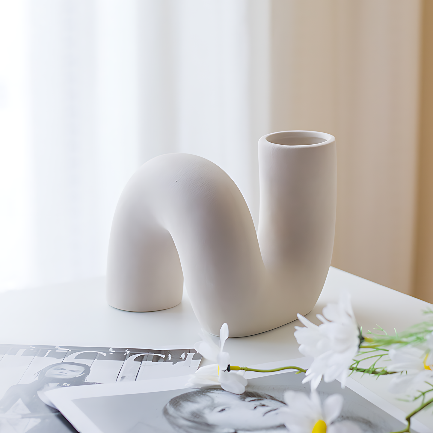 Minimalist Twist Ceramic Vase